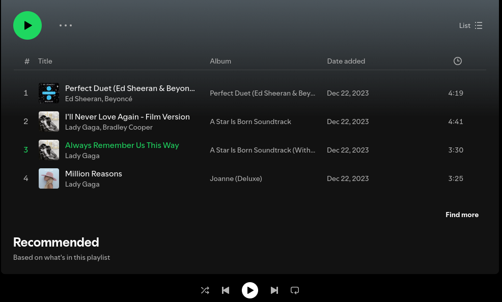 Spotify before pressing next alt text